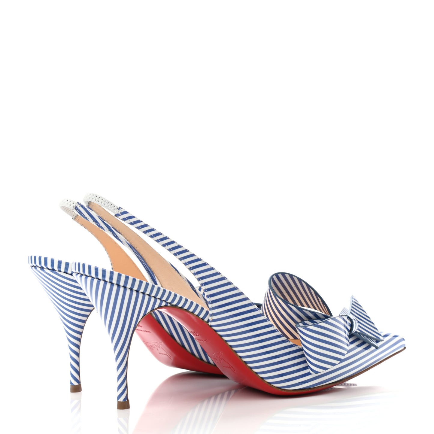 Patent Stripes Clare Nodo 80 Pumps 39.5 Jeans White