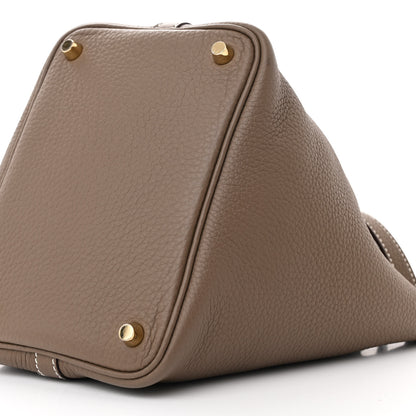 Hermes Taurillon Clemence Picotin Lock 18 PM Etoupe 10 of 11