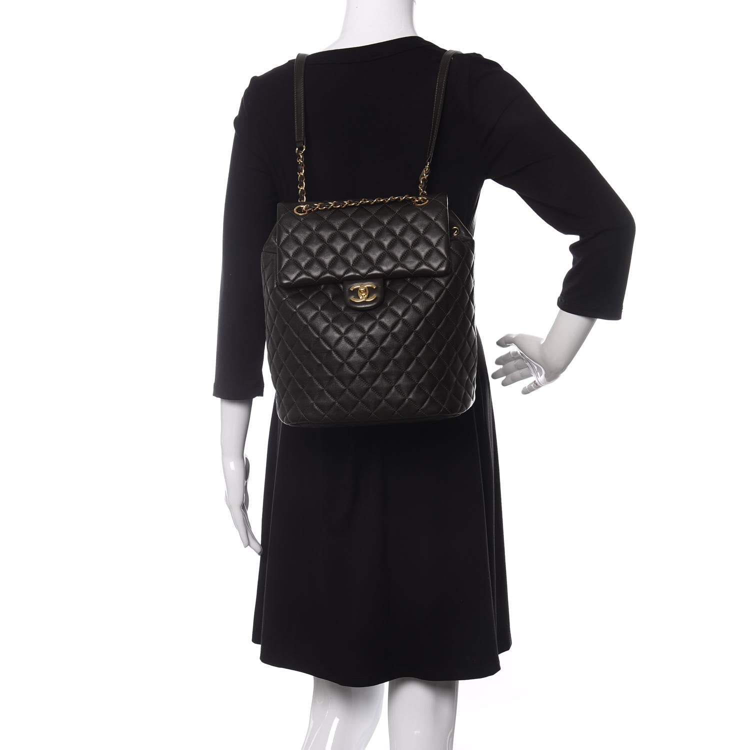 Chanel Calfskin Quilted Large Urban Spirit Backpack Dark Brown 3 of 9