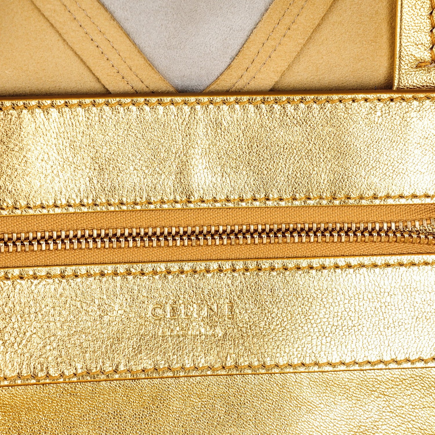 Celine Lambskin Medium Vertical Bi-Cabas Gold 7 of 9