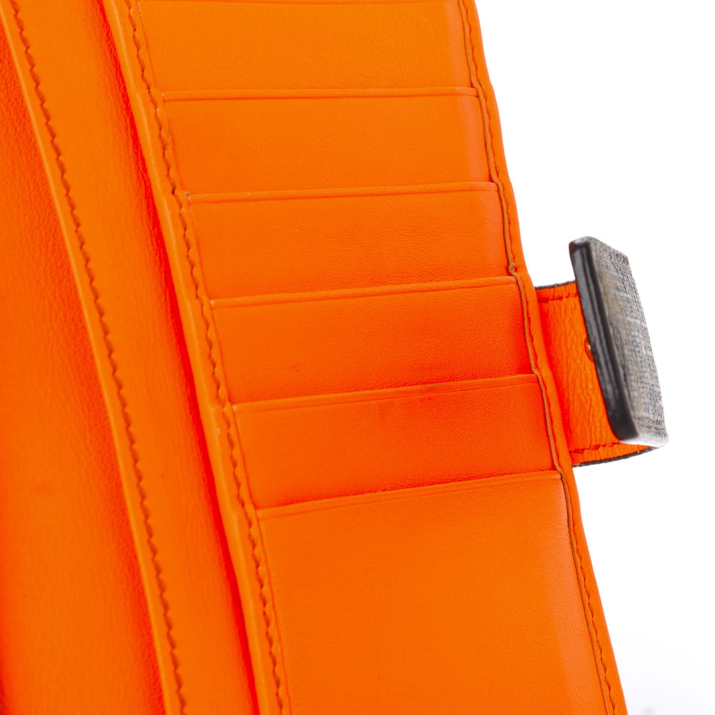 GG Supreme Monogram Continental Heart Wallet Beige Fluorescent Orange