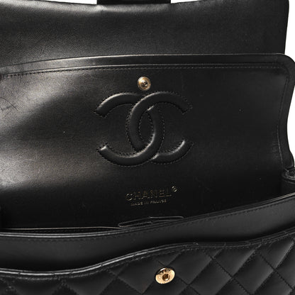 Chanel Lambskin Quilted Medium Double Flap Black 11 of 12