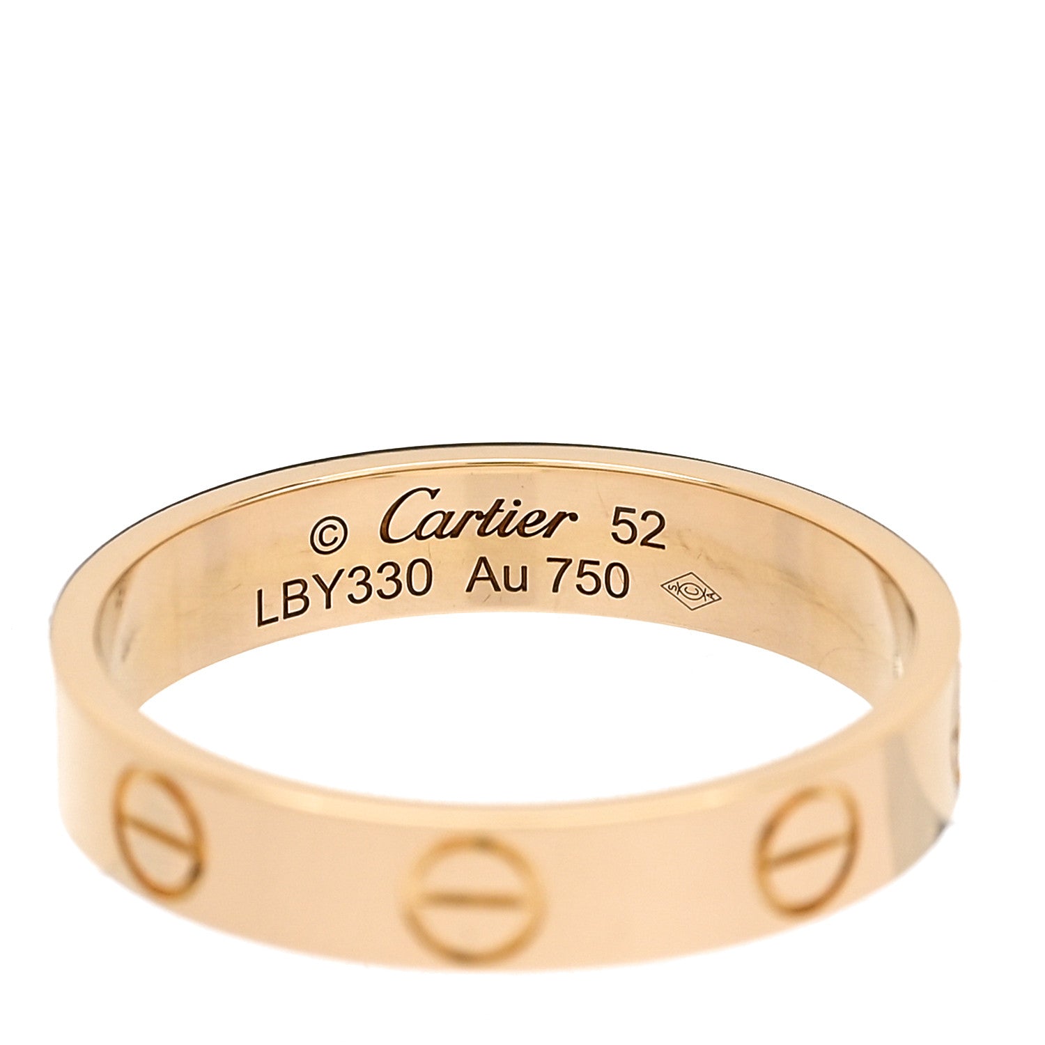 Cartier 18K Yellow Gold 3.5mm LOVE Wedding Band Ring 52 6 4 of 5