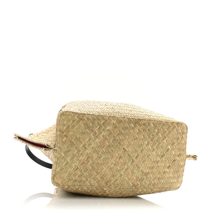 Valentino Garavani Raffia Medium Vlogo Escape Shopper Natural Black Rouge 5 of 10