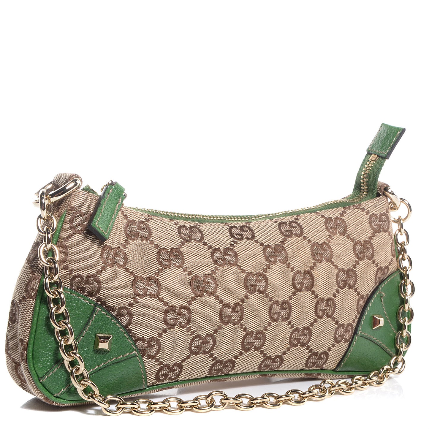 Monogram Horsebit Nail Chain Pochette Green