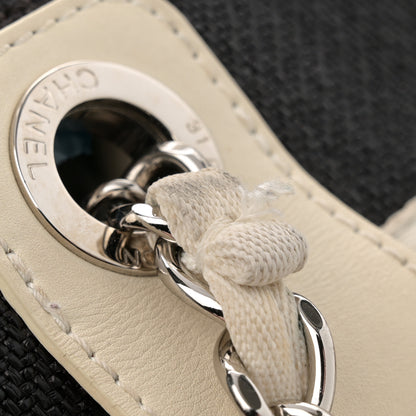 Chanel Woven Straw Raffia Medium Deauville Tote Black White 19 of 19