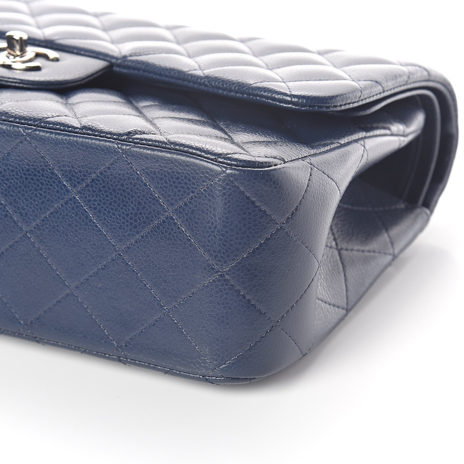 Chanel Caviar Quilted Jumbo Double Flap Navy 10 of 12