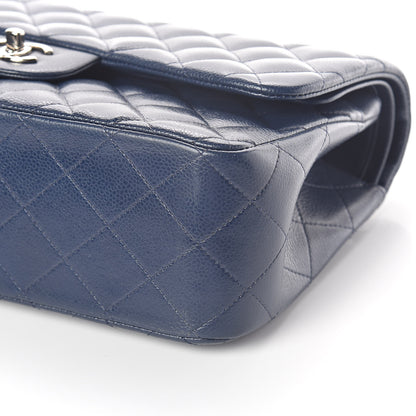 Chanel Caviar Quilted Jumbo Double Flap Navy 10 of 12