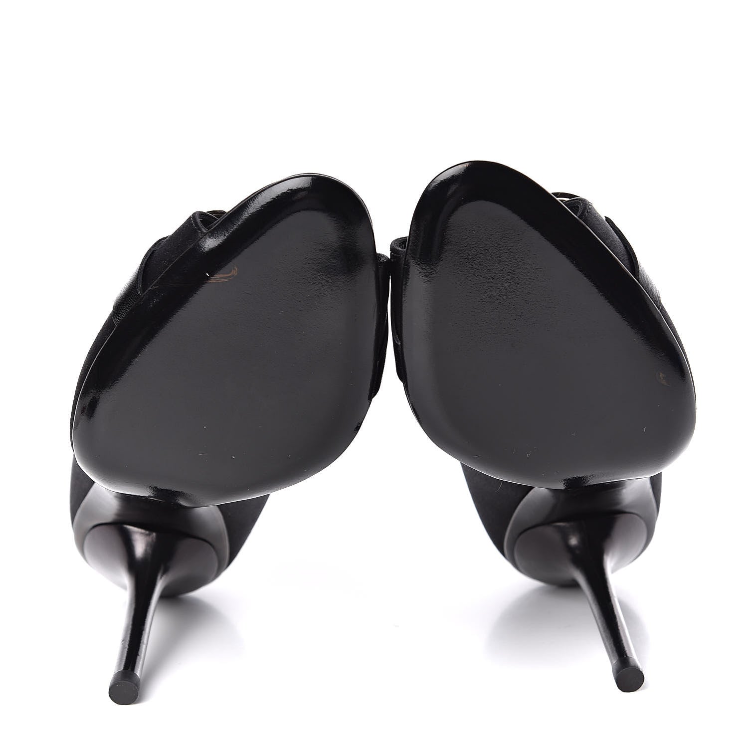 Gucci Satin Crystal Peep Toe Pumps 36.5 Black 5 of 10