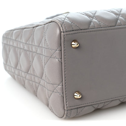 Christian Dior Lambskin Cannage Medium Lady Dior Grey 9 of 10