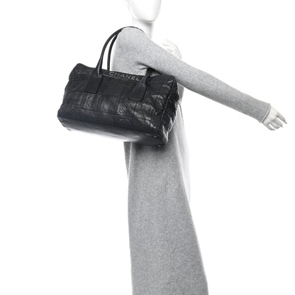 Chanel Lambskin Square Stitched Lax Large Tote Black 2 of 14