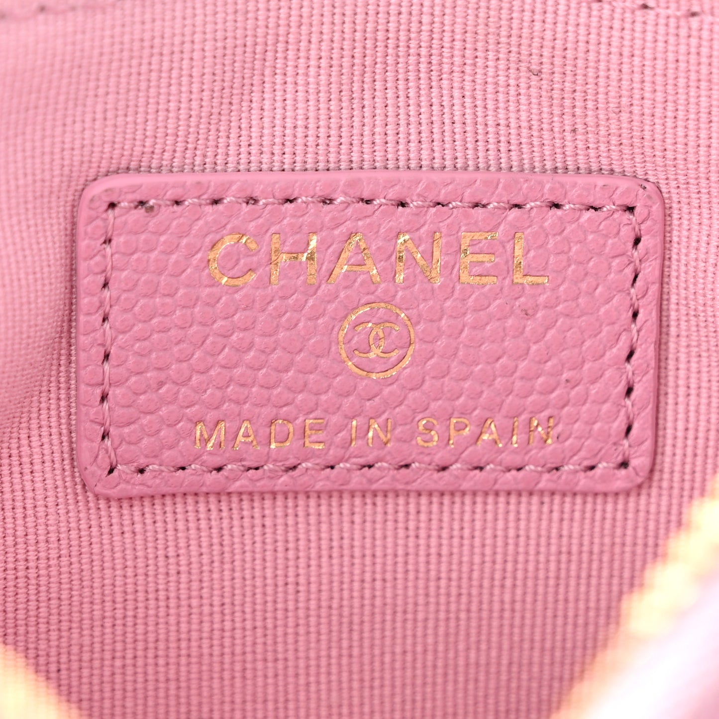 Caviar Quilted Small Cosmetic Case Pink