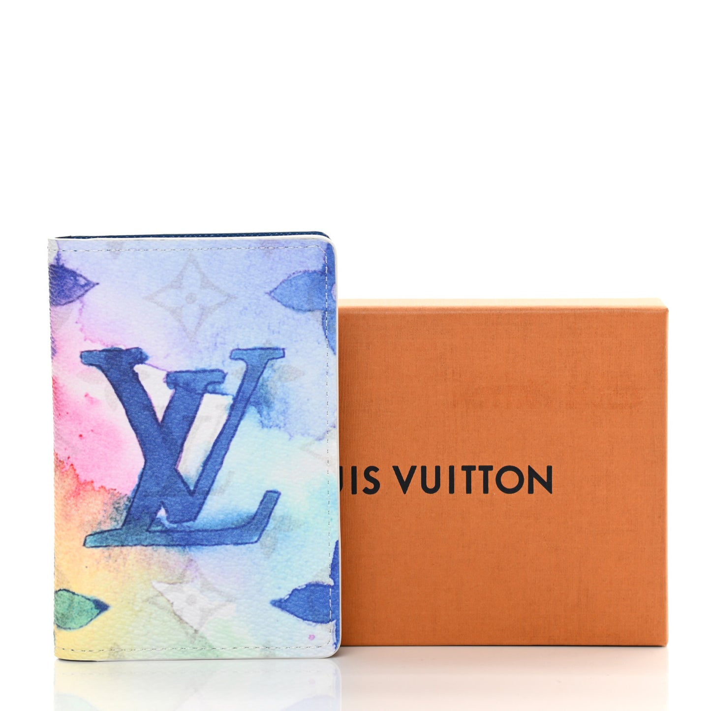 Monogram Watercolor Pocket Organizer NM Multicolor