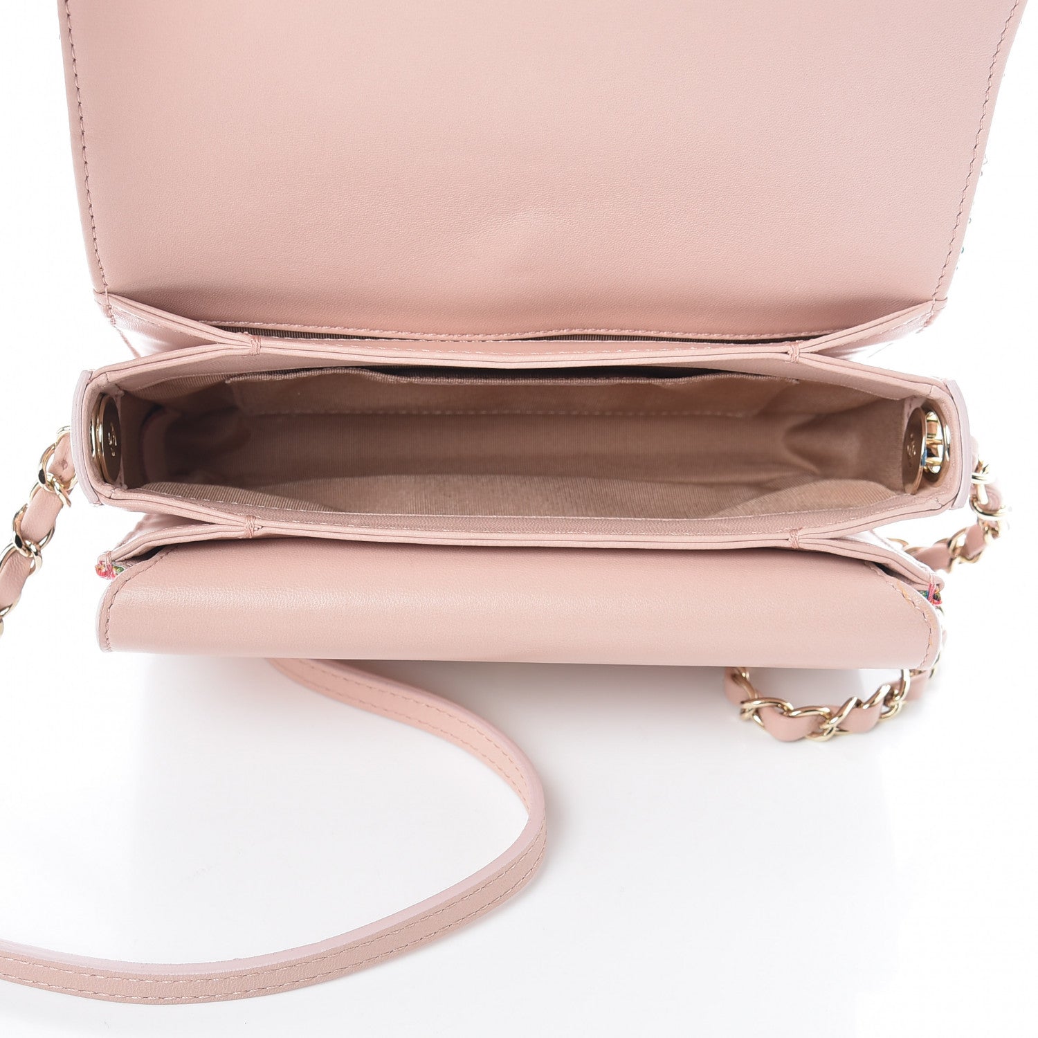 Chanel Tweed Calfskin Quilted CC Box Flap Pink Multicolor 5 of 10