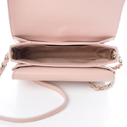 Chanel Tweed Calfskin Quilted CC Box Flap Pink Multicolor 5 of 10