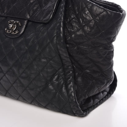 Chanel Washed Lambskin Quilted Studded CC Large Tote Black 14 of 17