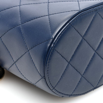 Chanel Lambskin Resin Elegant Chain Vanity Case Blue 10 of 11