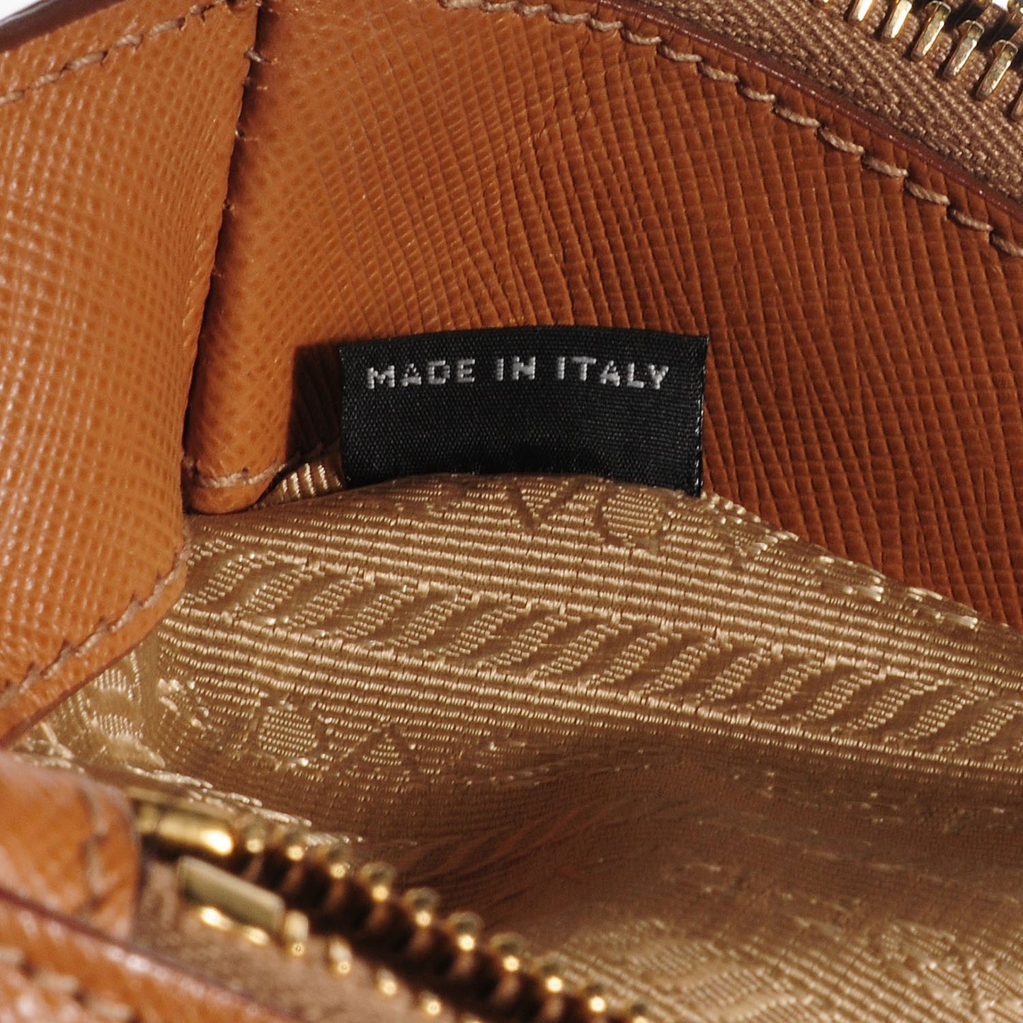 Saffiano Lux Medium Double Zip Tote Caramel