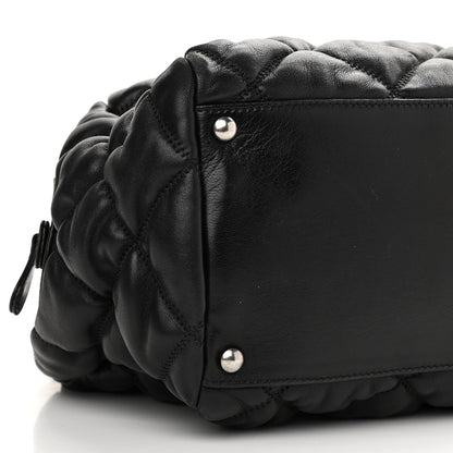 Chanel Calfskin Bubble Quilt Bowler Black 9 of 10
