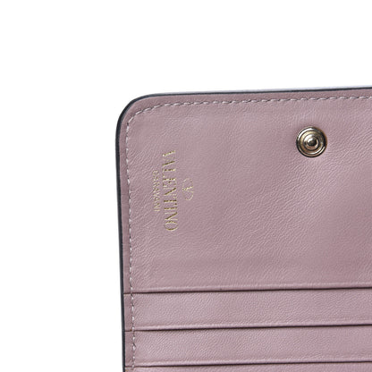 Valentino Garavani Metallic Wrinkled Lambskin Rockstud Spike Compact Zip Around Wallet Lipstick 6 of 7