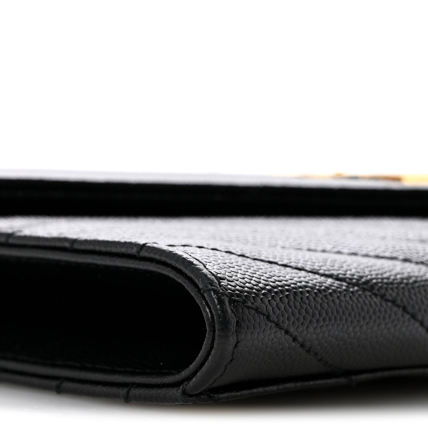 Grain De Poudre Matelasse Chevron Monogram Envelope Clutch Black