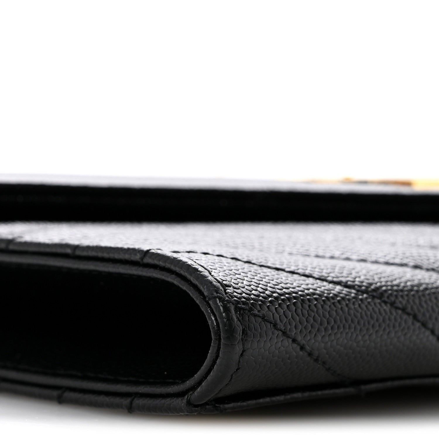 Saint Laurent Grain De Poudre Matelasse Chevron Monogram Envelope Clutch Black 9 of 12