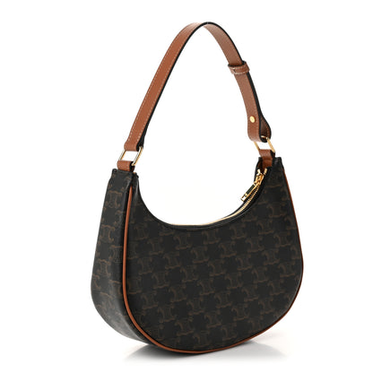 Celine Triomphe Canvas Calfskin Ava Shoulder Bag Tan 3 of 10