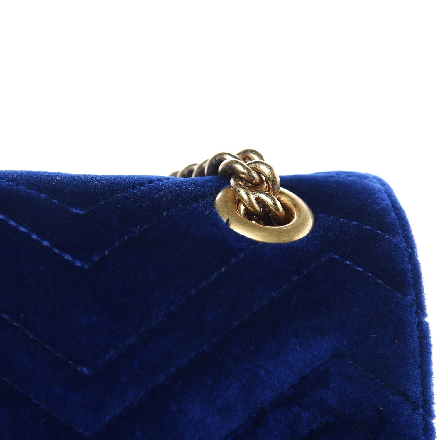 Gucci Velvet Matelasse Medium GG Marmont Shoulder Bag Cobalt Blue 12 of 12