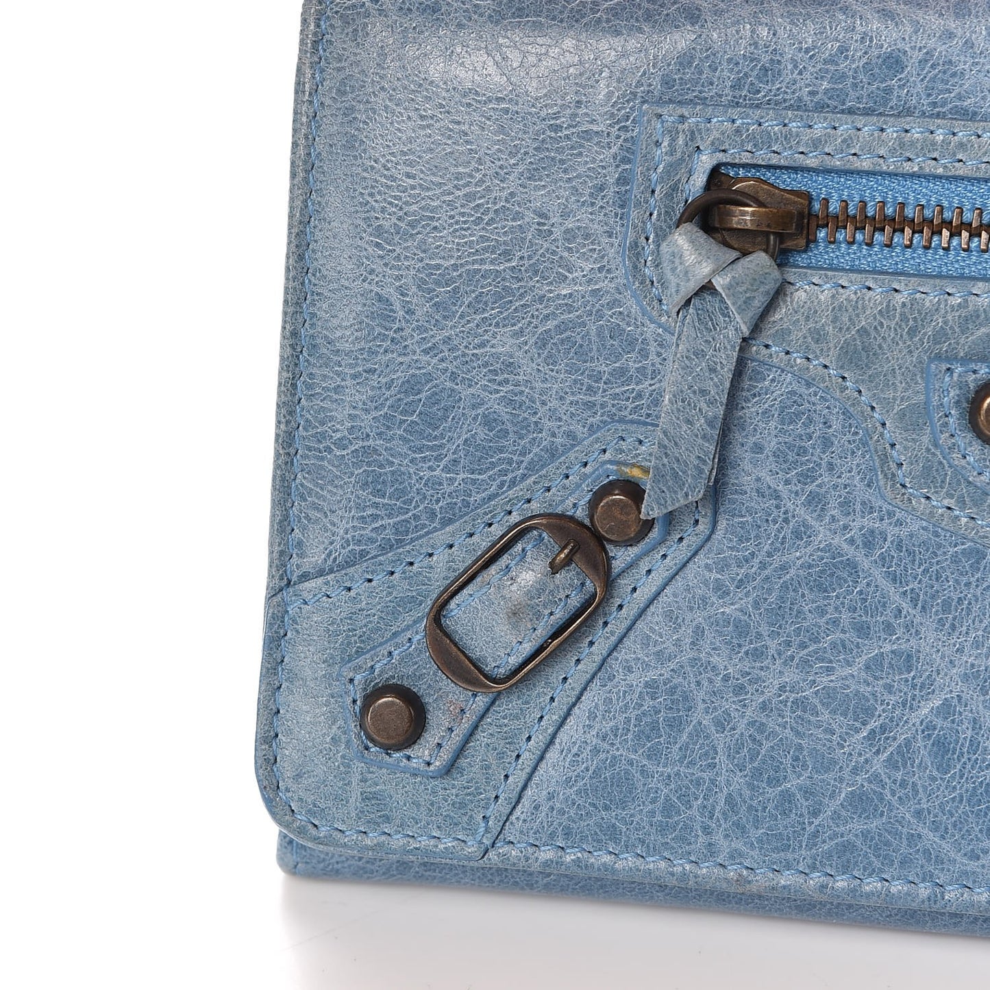Agneau Classic Hardware Money Wallet Sky Blue