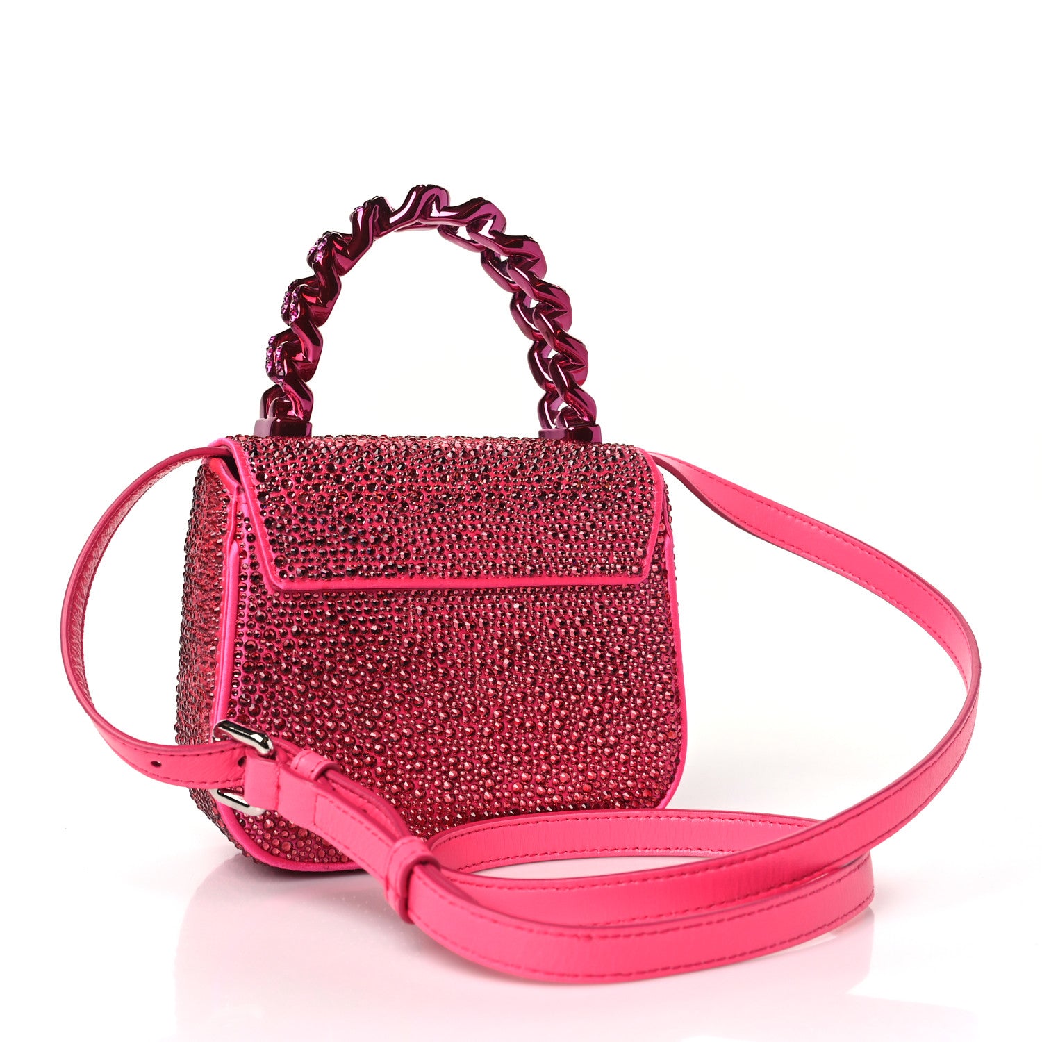 Versace Satin Crystal Studded Mini La Medusa Bag Pink 3 of 9
