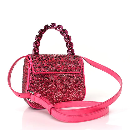 Versace Satin Crystal Studded Mini La Medusa Bag Pink 3 of 9