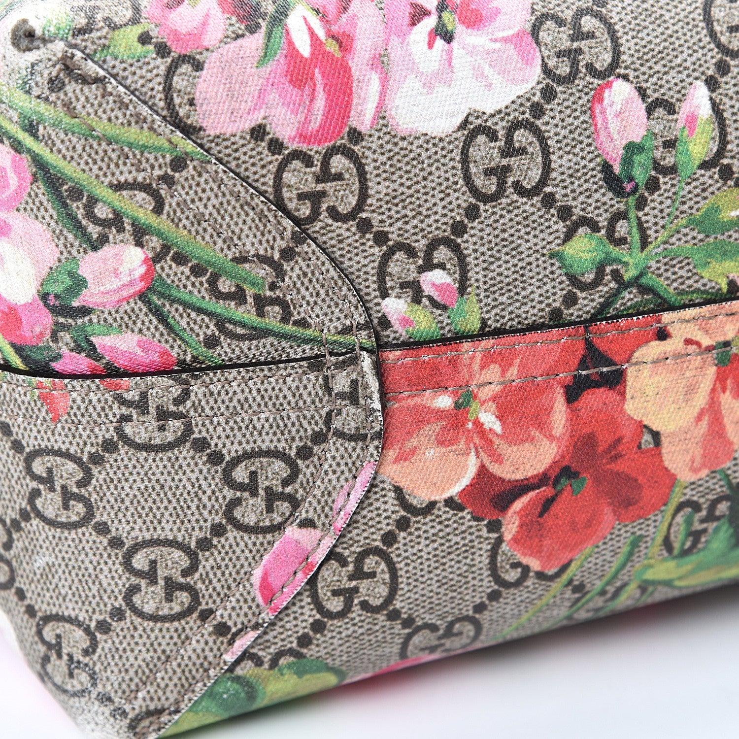 Gucci GG Supreme Monogram Blooms Medium Reversible Tote Beige Multicolor Dry Rose 15 of 22