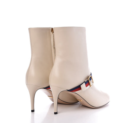Gucci Nappa Sylvie Ankle Boots 39.5 Mystic White 4 of 9