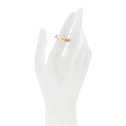 Tiffany 18K Yellow Gold Diamond T T1 Wide Ring 49 5 2 of 4