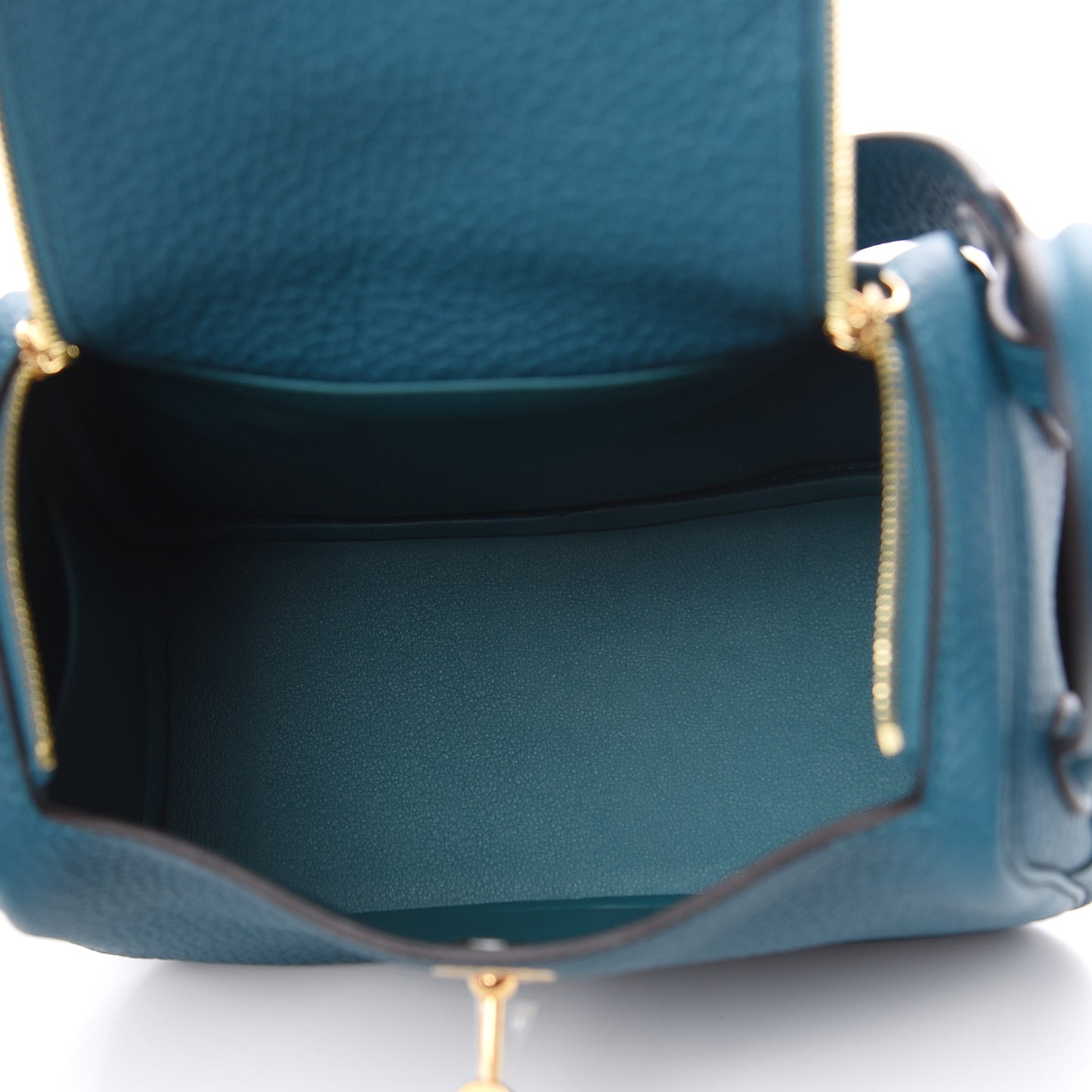 Taurillon Clemence Mini Lindy 20 Vert Bosphore