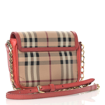 Burberry Haymarket Check Mini Tassel Crossbody Bag Red 3 of 10