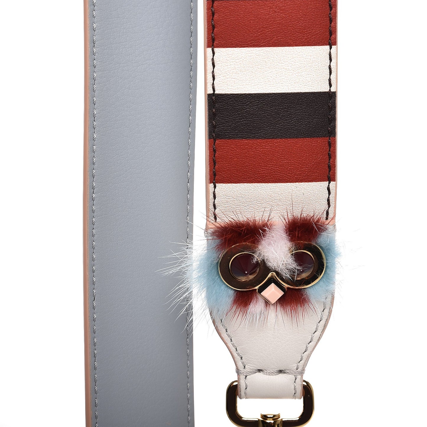 Calfskin Mink Fur Striped Hypnoteyes Strap You White Bloody Mary Multicolor