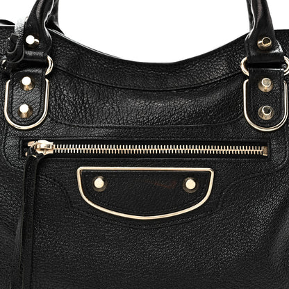 Balenciaga Chevre Gold Metallic Edge Hardware City Black 9 of 11