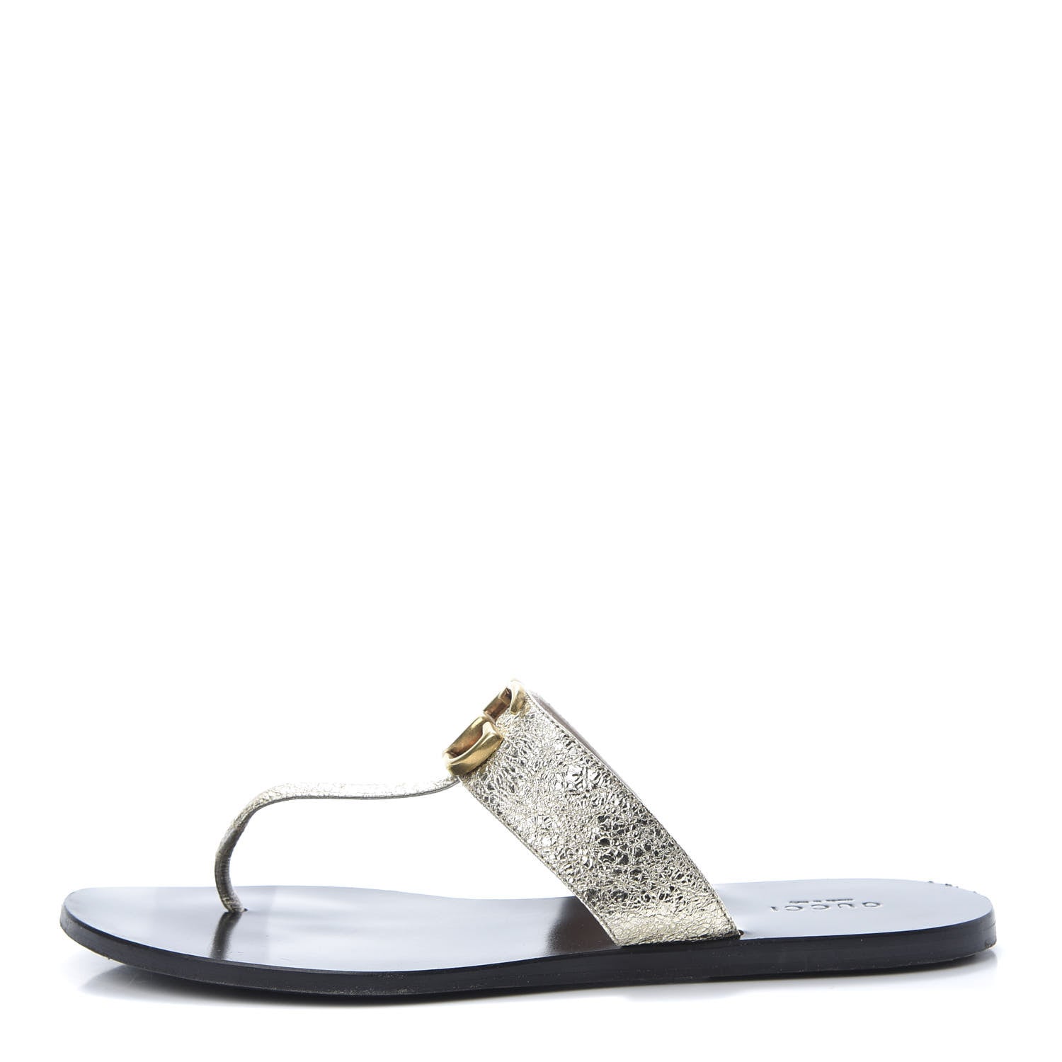 Gucci Nappa Silk Galassia GG Marmont Thong Flat Sandals 38.5 Platino 1 of 13
