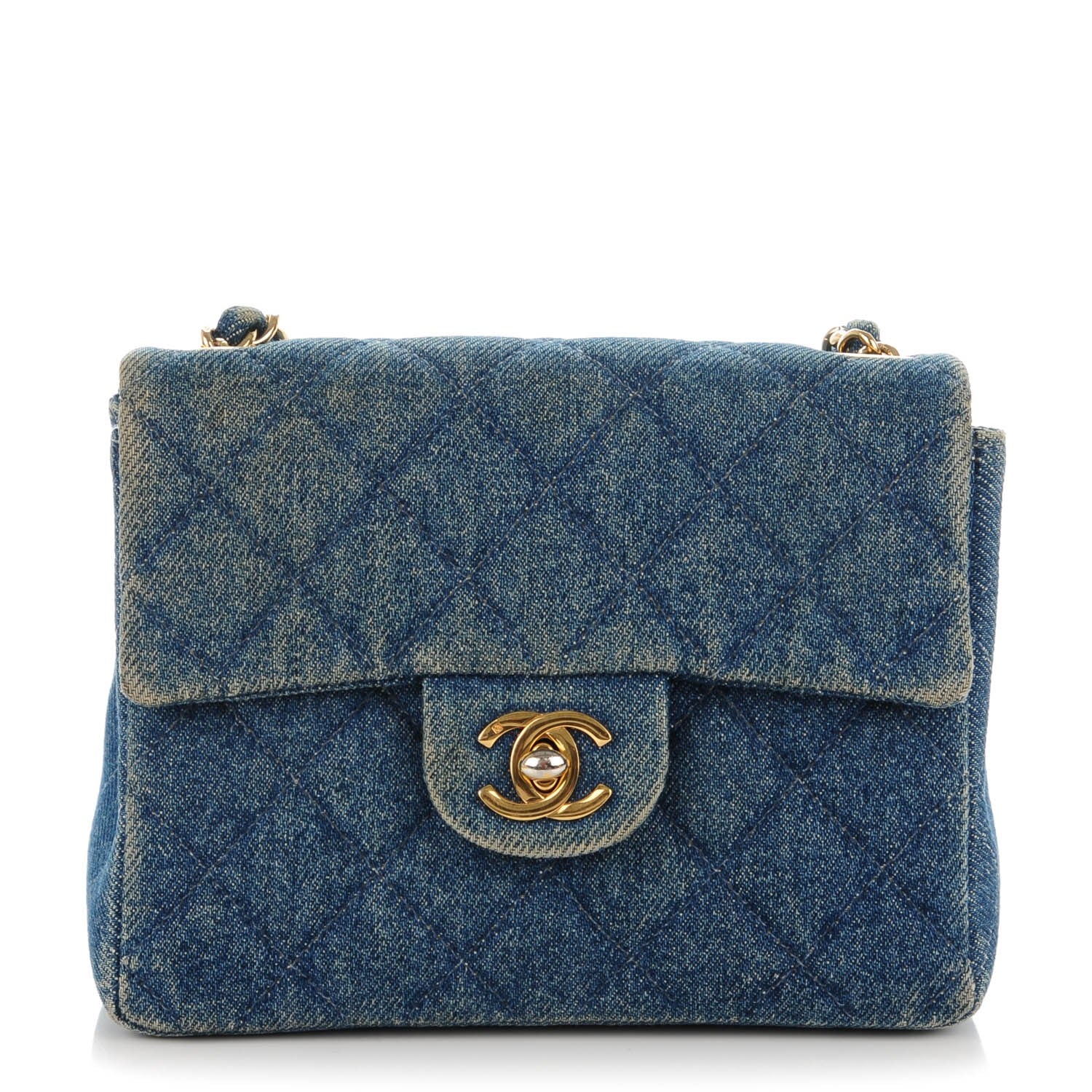 Chanel Denim Quilted Mini Square Flap Blue 1 of 12