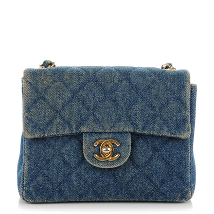 Chanel Denim Quilted Mini Square Flap Blue 1 of 12