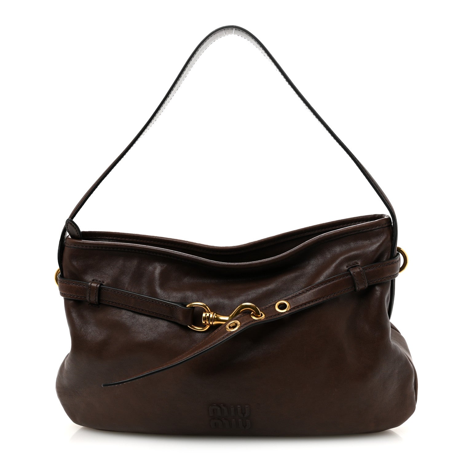 Miu Miu Nappa Aviator Regular Aventure Shoulder Bag Briarwood 1 of 10