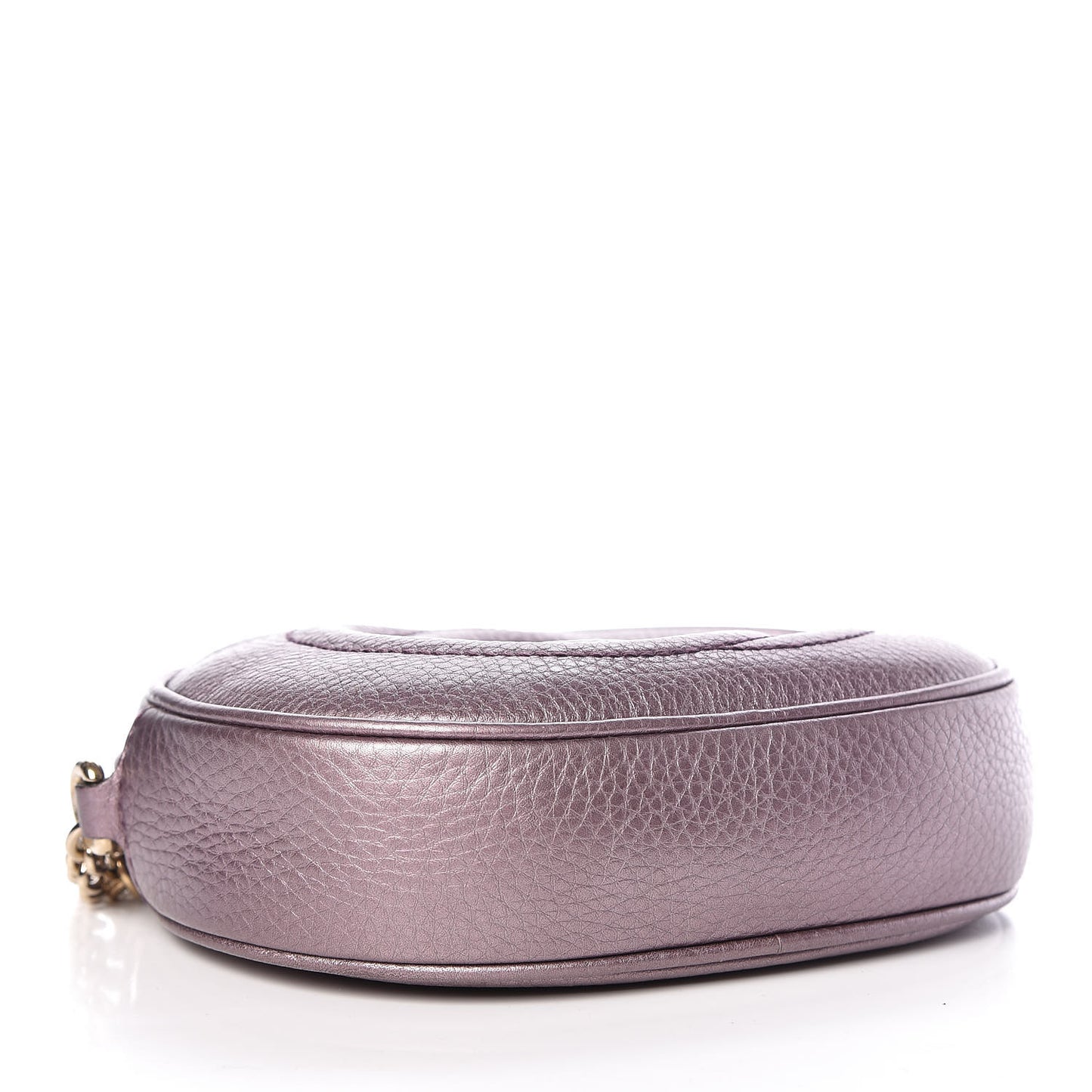 Metallic Pebbled Calfskin Mini Soho Chain Bag Purple