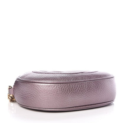 Gucci Metallic Pebbled Calfskin Mini Soho Chain Bag Purple 4 of 11