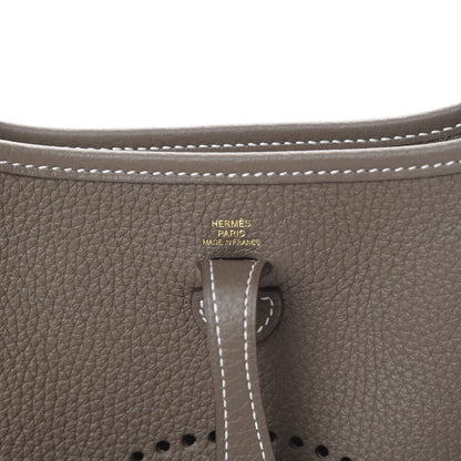 Hermes Taurillon Clemence Amazone Evelyne TPM Etoupe Bleu Indigo 5 of 10