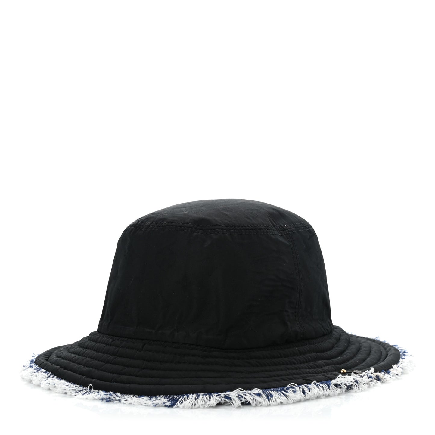 Monogram Denim Fringe Bob Bucket Hat M Blue