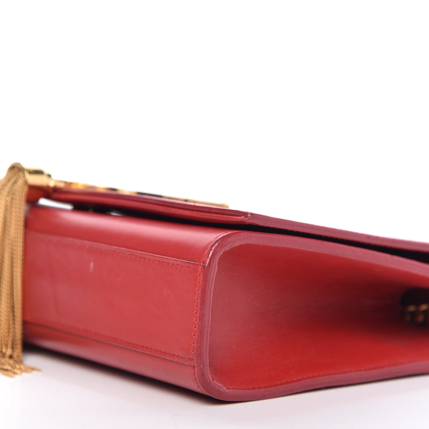 Smooth Calfskin Medium Classic Monogram Kate Tassel Satchel Lipstick Red