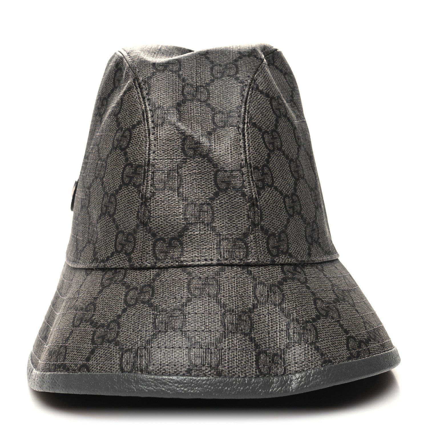 Gucci GG Supreme Monogram Textured Dollar Calfskin GG Blackie Fedora Hat S Grey Black Graphite 5 of 9