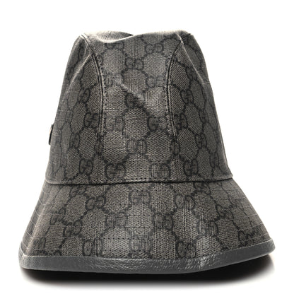 Gucci GG Supreme Monogram Textured Dollar Calfskin GG Blackie Fedora Hat S Grey Black Graphite 5 of 9