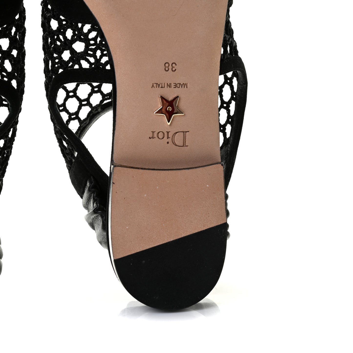 Suede Resille Dior-I Slingback Flats 38 Black